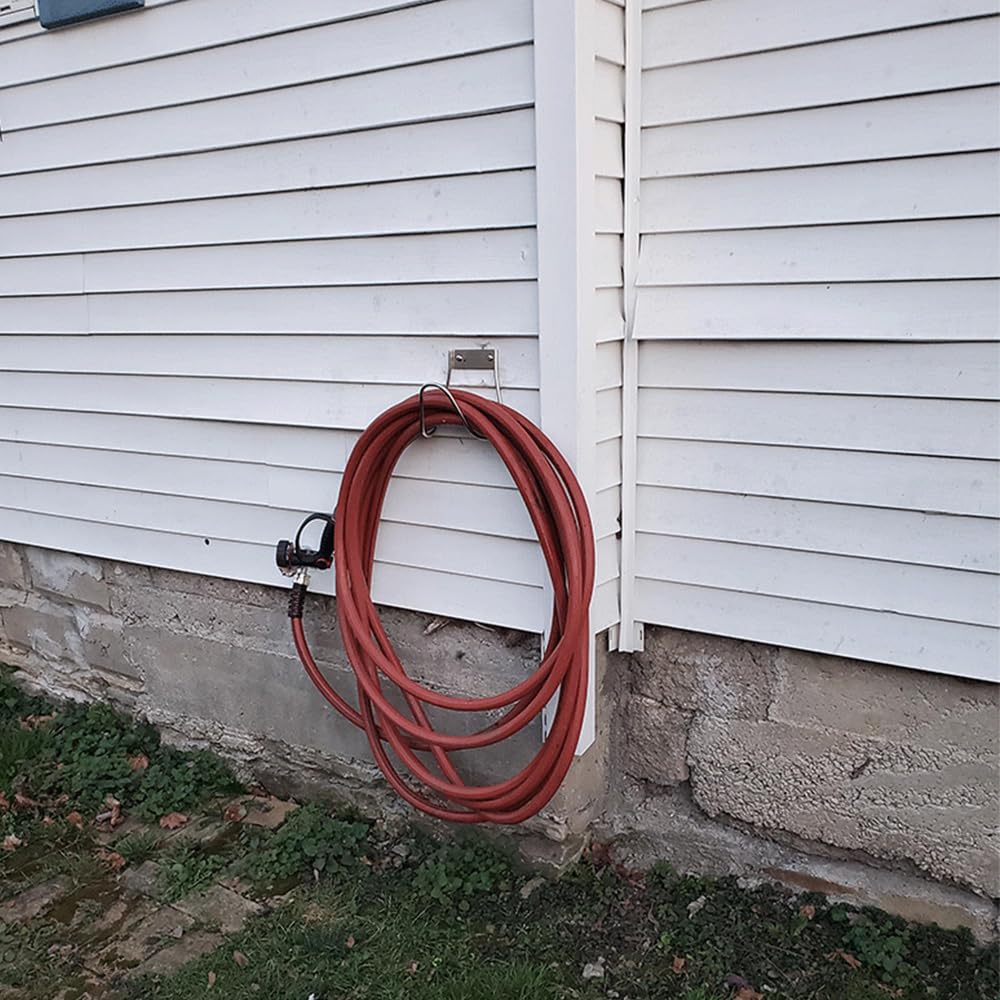 Gancho para Manguera de Jardín Montado en la Pared - Soporte de Metal para Almacenamiento