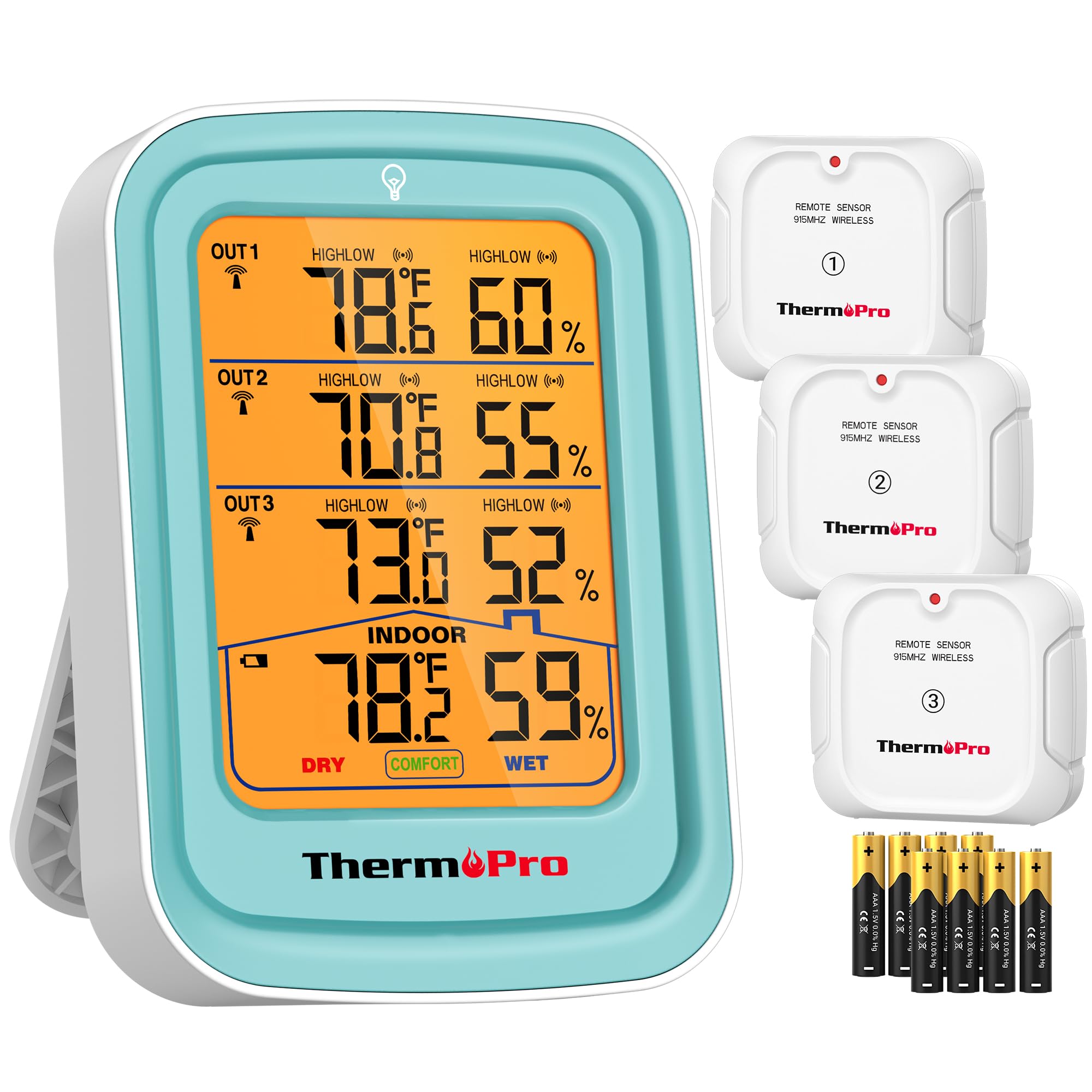ThermoPro 500FT Indoor Outdoor Thermometer Wireless with 3 Remote...