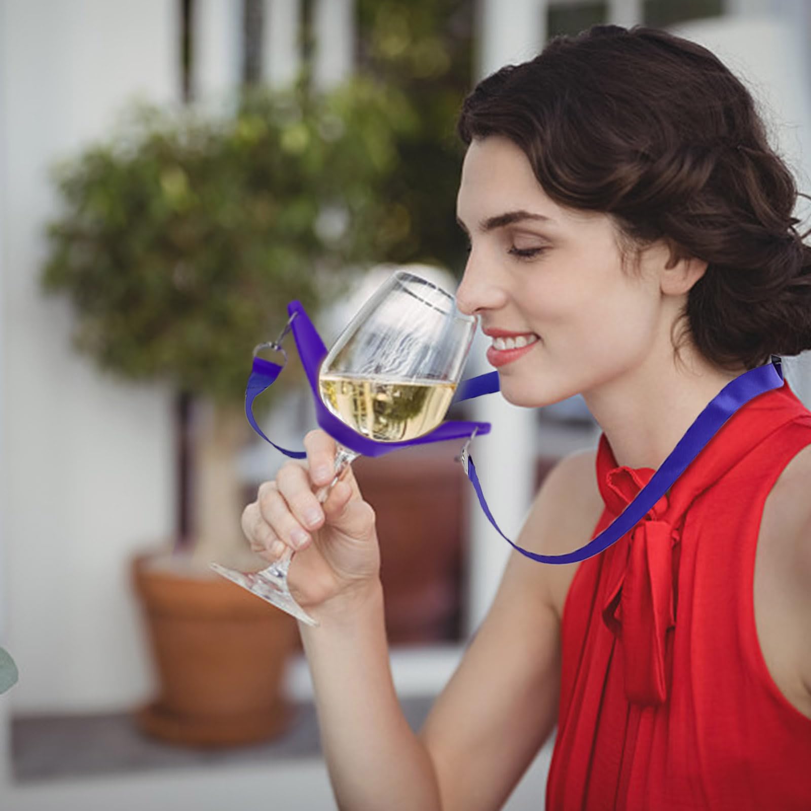 5 Pièces Support Verre à Vin Portable - Lanière Mains Libres Pour Pique-Niques Et Fêtes