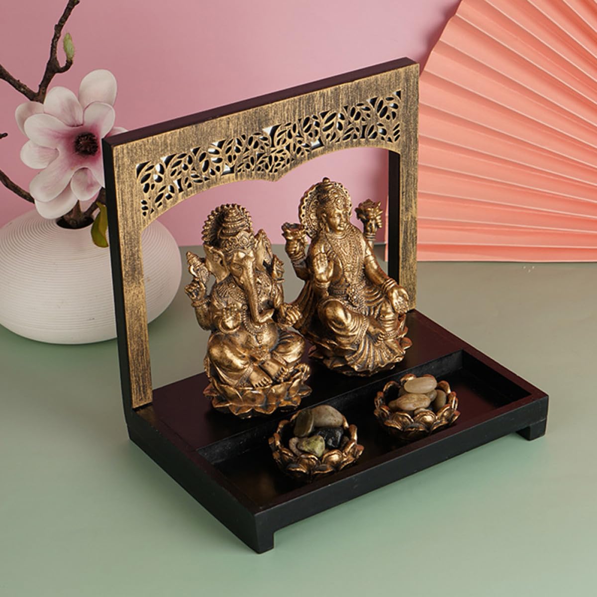 Statua in Resina di Buddha Portacandele Decorativo da Meditazione e Salotto 10 Cm