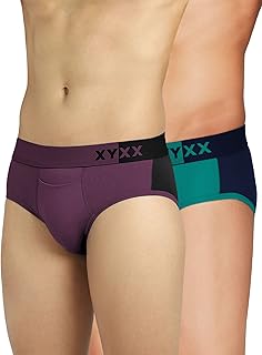 xyxx Men's Dualist Micromodal Regular Fit Colorblock Antimicrobial Briefs with No Marks Waistband (Pack of 2)-picture-25