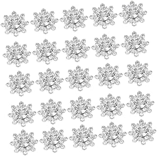 SEWACC 30 Pçs Broca De Floco De Neve Fivela De Botões De Strass Para Roupas Apliques De Strass De Floco De Neve Botões De Strass Feitos À Mão Botões Brancos Enfeites Para Artesanato De