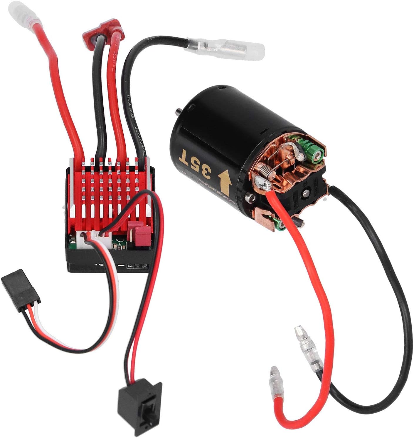 VGEBY RC Motor ESC Kit, High Torsion 540 Brushed Motor 360A ESC with T Plug for 1/10 RC Car Model (35T)