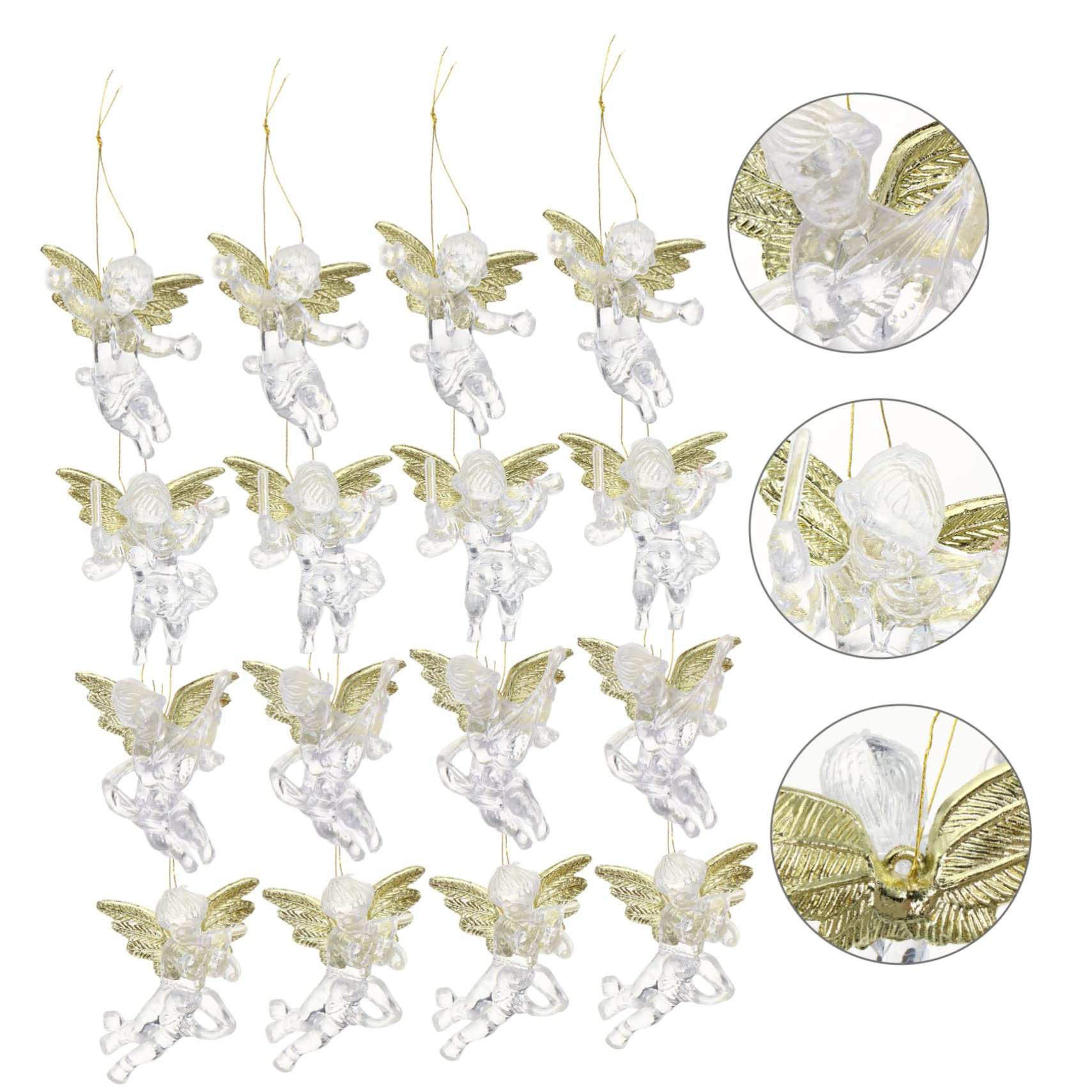 TOPBATHY 120 Piezas Colgante De Alas De Ángel Adorno Colgante del Árbol De Navidad Colgando del Árbol Angeles De Navidad Adornos Navideños Ángeles Claros para Navidad Animales El Plastico