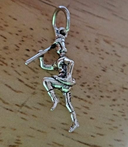 Abalorio de plata de ley 3D, 0.827 x 0.394in, versión más pequeña de Taladro Team Majorette Baton Fabricación de joyas DIY Crafting Charm Beads