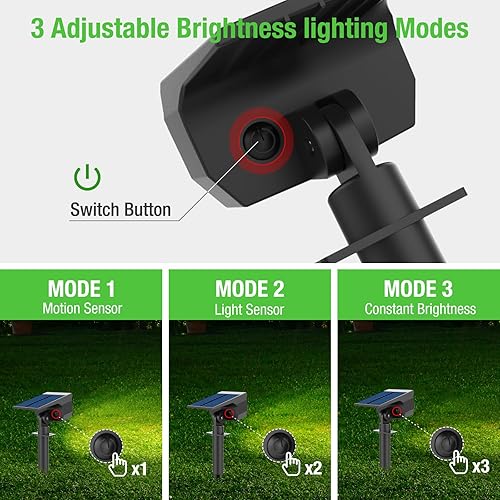 Miniatura 3 de nipify Luces Solares para Exteriores Impermeables, Luces de Punto con Sensor de Movimiento - Pack de 456 LED3 Modos de Luces Solares 2 en 1 con