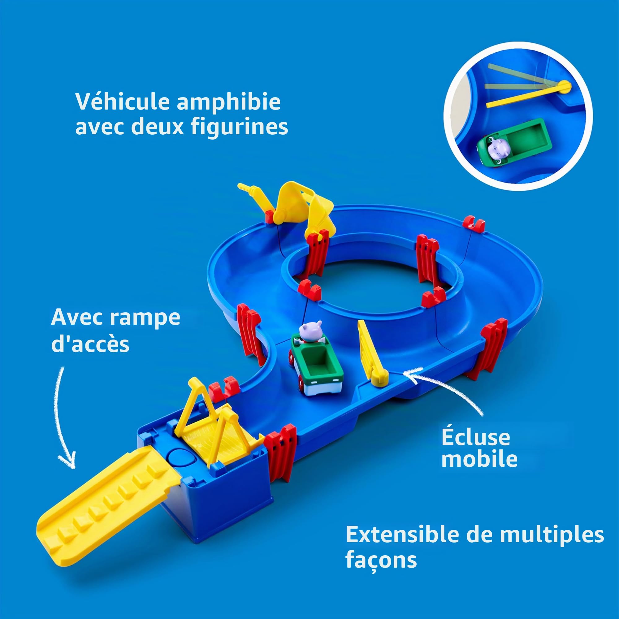 Aquaplay - Set Amphie - Circuit d'eau - Jeu Plein Air Enfant - 1 Véhicule + 1 Figurine - 8700001504