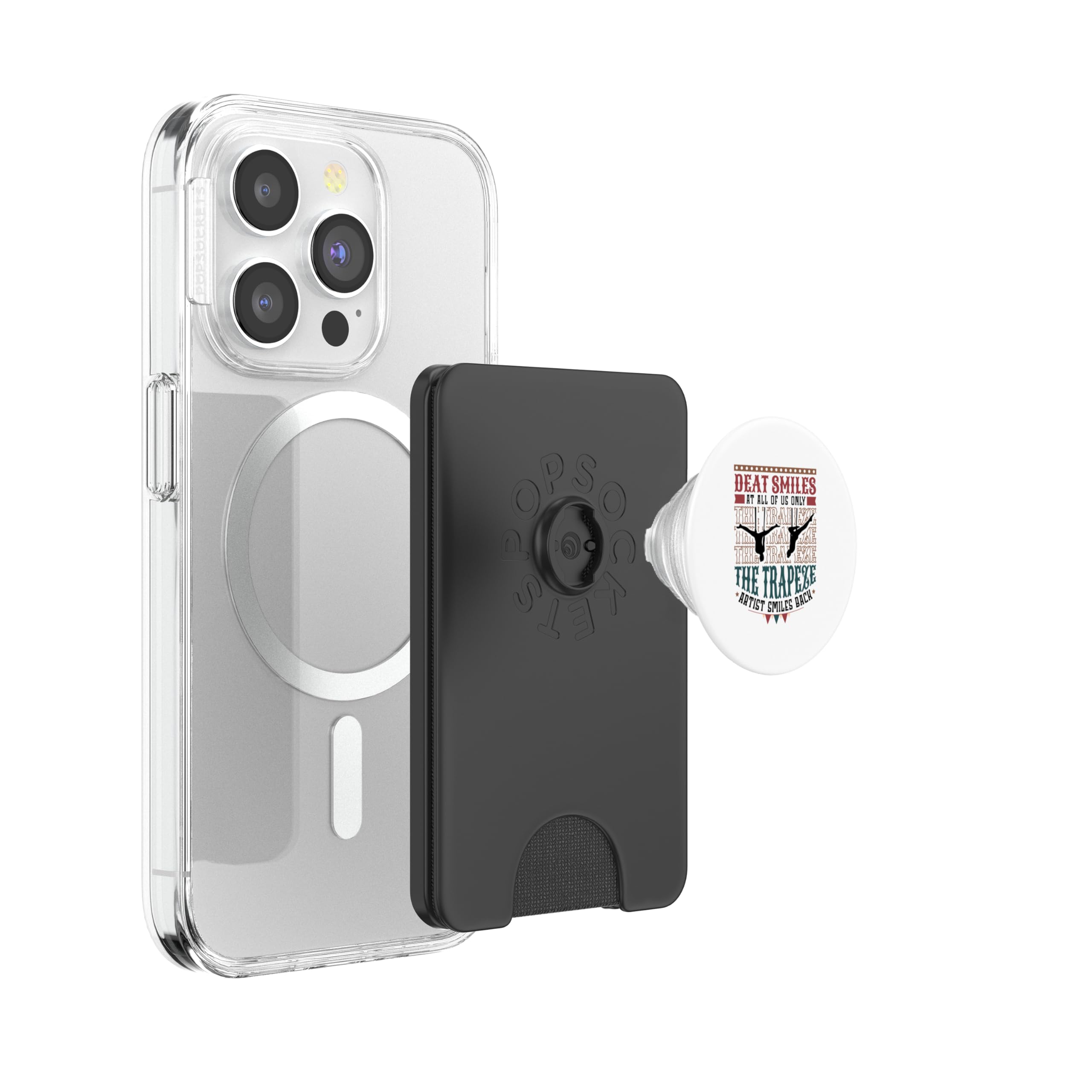 Deat smiles at all of us only the trapeze artist PopSockets PopWallet for MagSafe, Black - Image 3