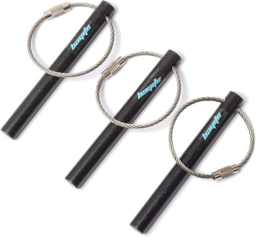3.14'' Pack of 3 Drilled Ferro Rod Flint Fire Starter with Keychain