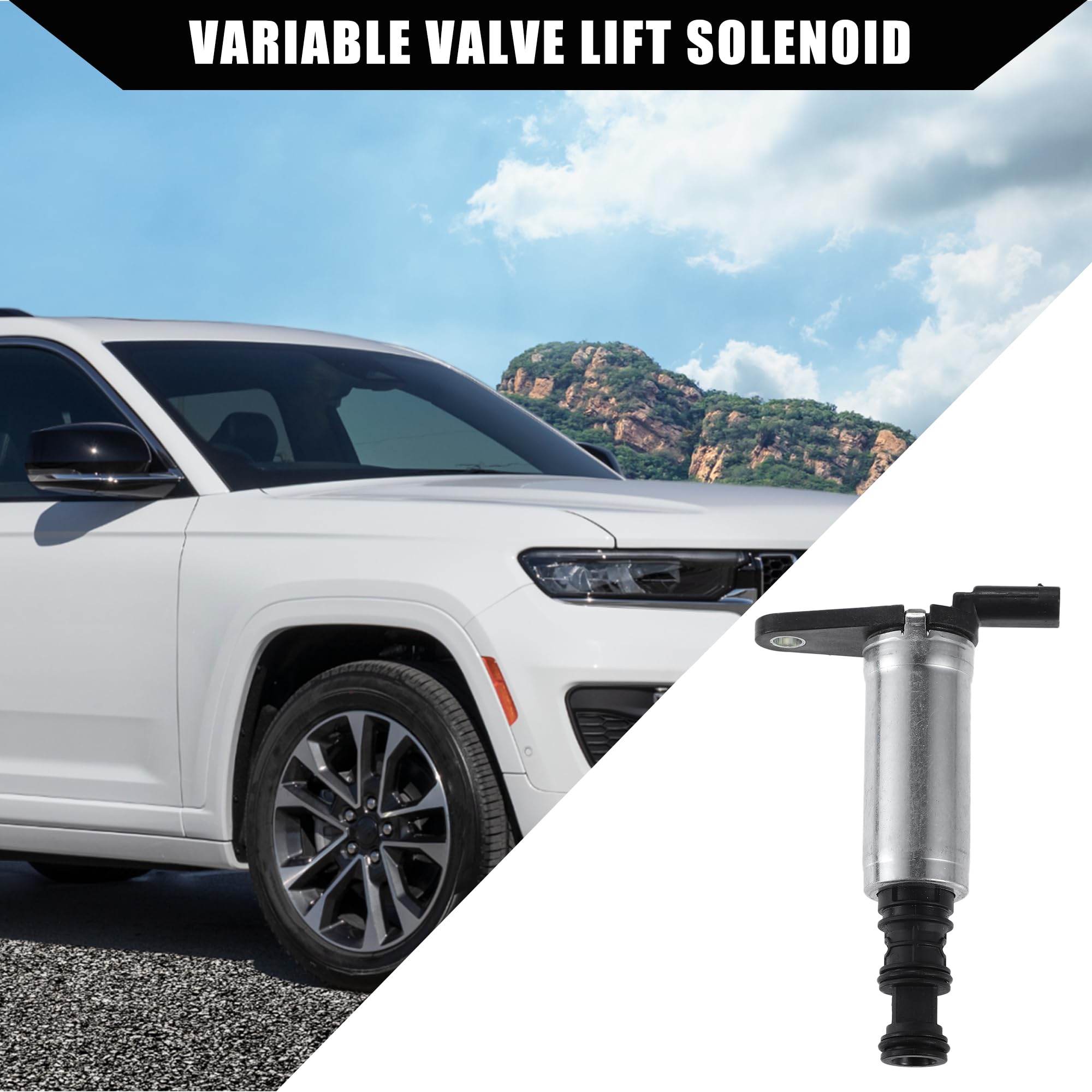 A ABSOPRO Zmienny skok zaworu zawór magnetyczny do Jeep Wrangler 18-22 3,6 l 1 szt | Nr 05047897AC, do Chrysler Pacifica 17-22 6 cylindrów, przedni regulowany zawór