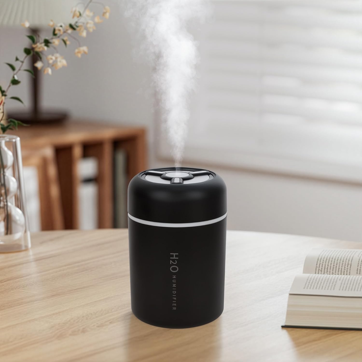 Portable Mini Humidifier 300ml USB Cool Mist Small Humidifier with Colorful Lights Perfect for Bedroom Office Plants travel