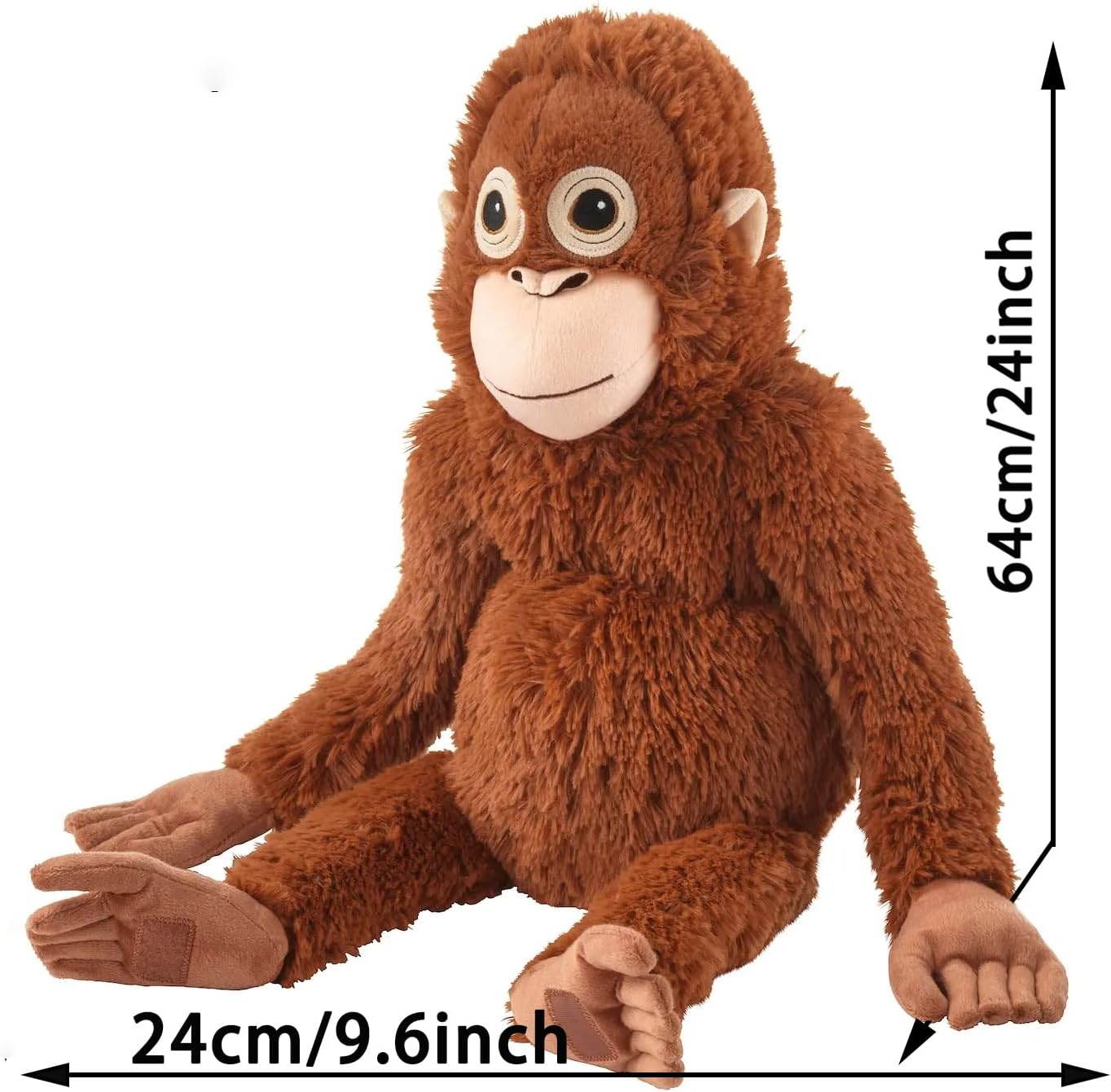 Djungelskog 64cm/25inch Orangutan, Gorilla Plush, Gorilla Stuffed Animal, Soft Plushies Pillow Gifts for Kids Girlfriend Birthday Christmas Day