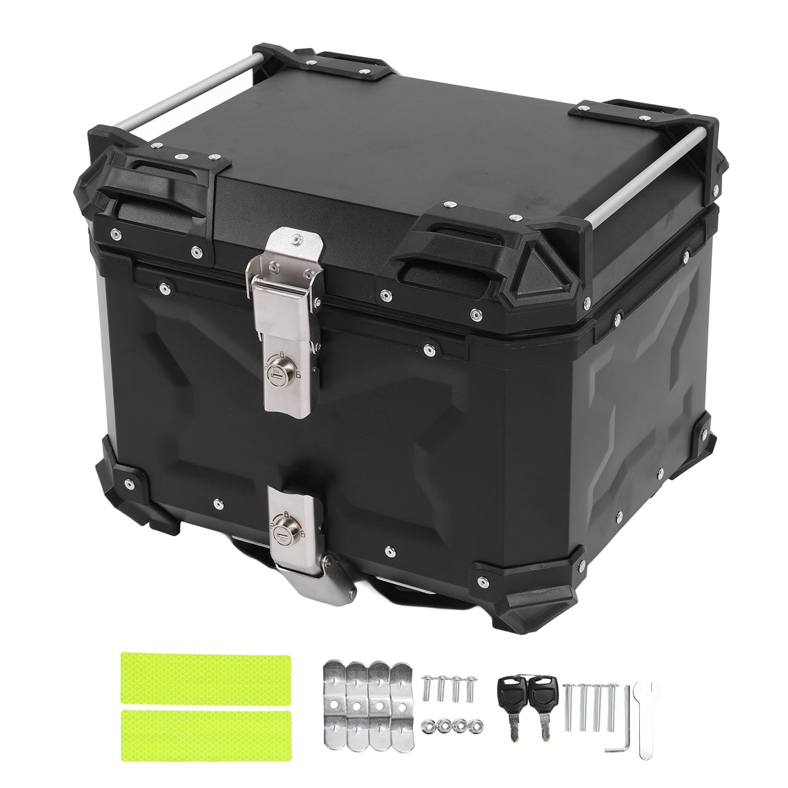 Aramox Kufer Górny Skrzynia Ogonowa ze Stopu Aluminium 45L Blokowany, Odbijający wodę Schowek Tylny dla Osób Jeżdżących na Hulajnogach w Podróży do Pracy
