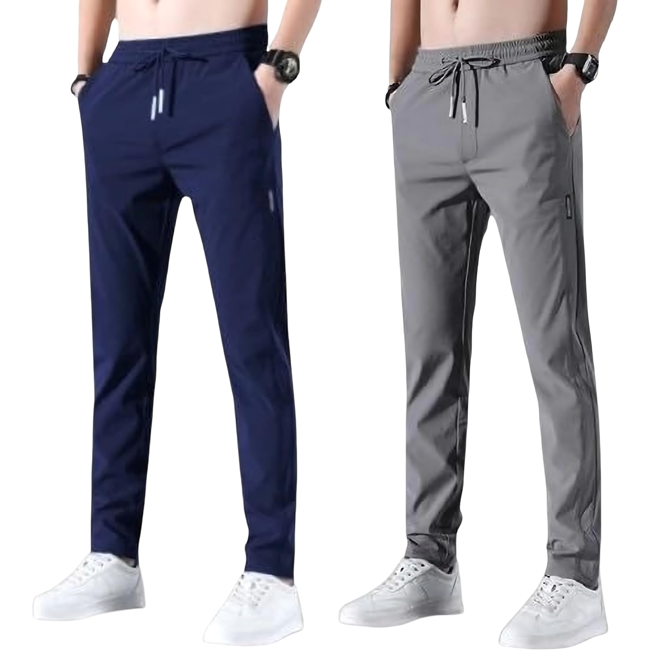 seri choice Men's Lycra Solid Jogger Pants with Pockets – Combo Pack of 2-picture-10