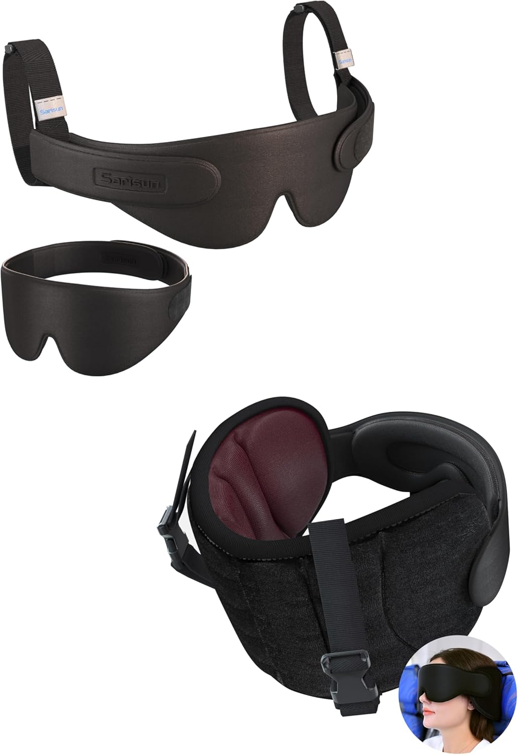 Travel Pillows for Airplanes and Travel Pillow Alternative for Long Flight, Travel Essentials 360° Support Sleep Head Hold, Stop Bobblehead