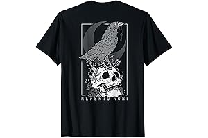 Memento Mori Crow Skull Moon T Shirt
