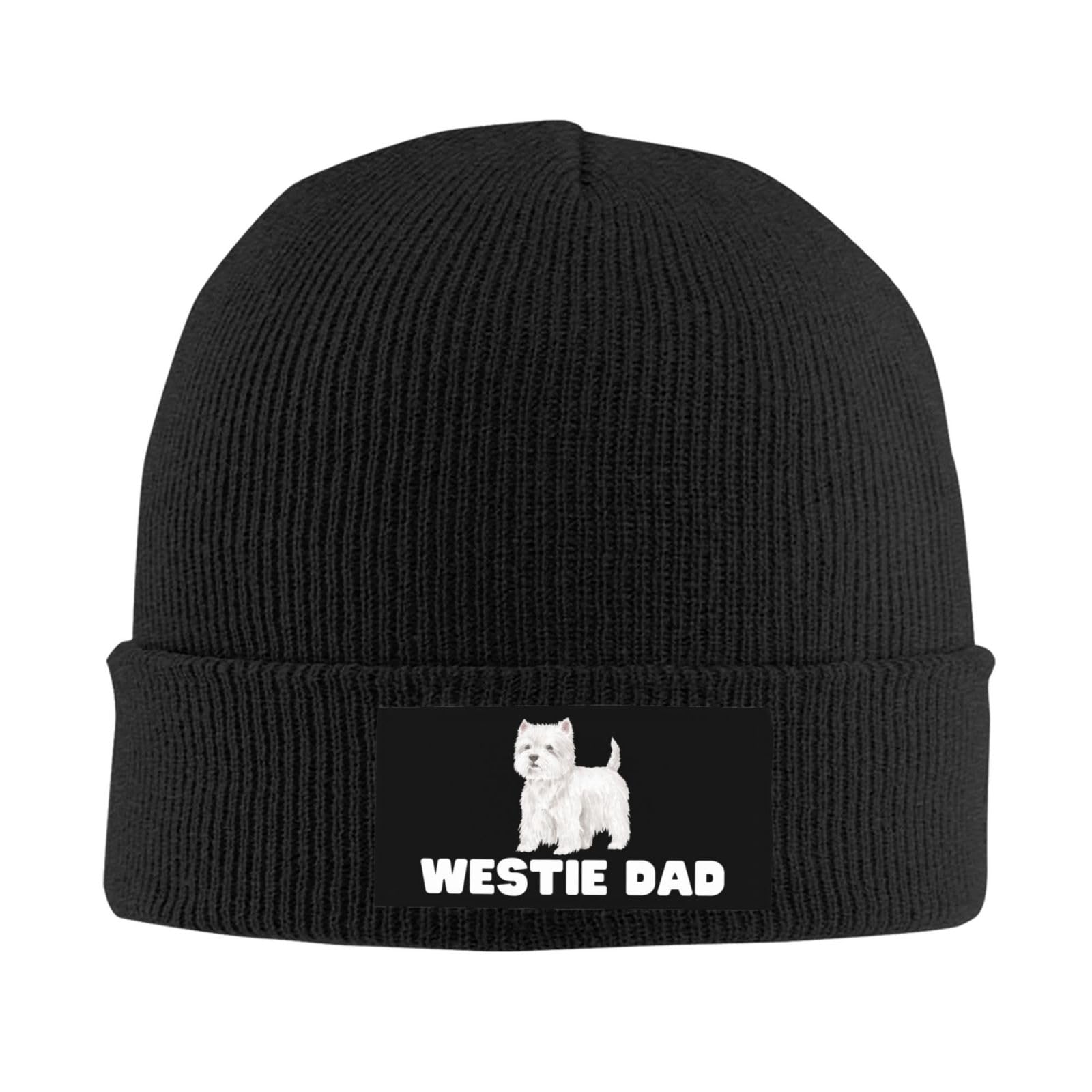 56 Beanie Hat Westie-Dad with Dog Lover Beanie Cap Stretchy Knit Hat Unisex Knit Cap for Outdoor Running Fishing