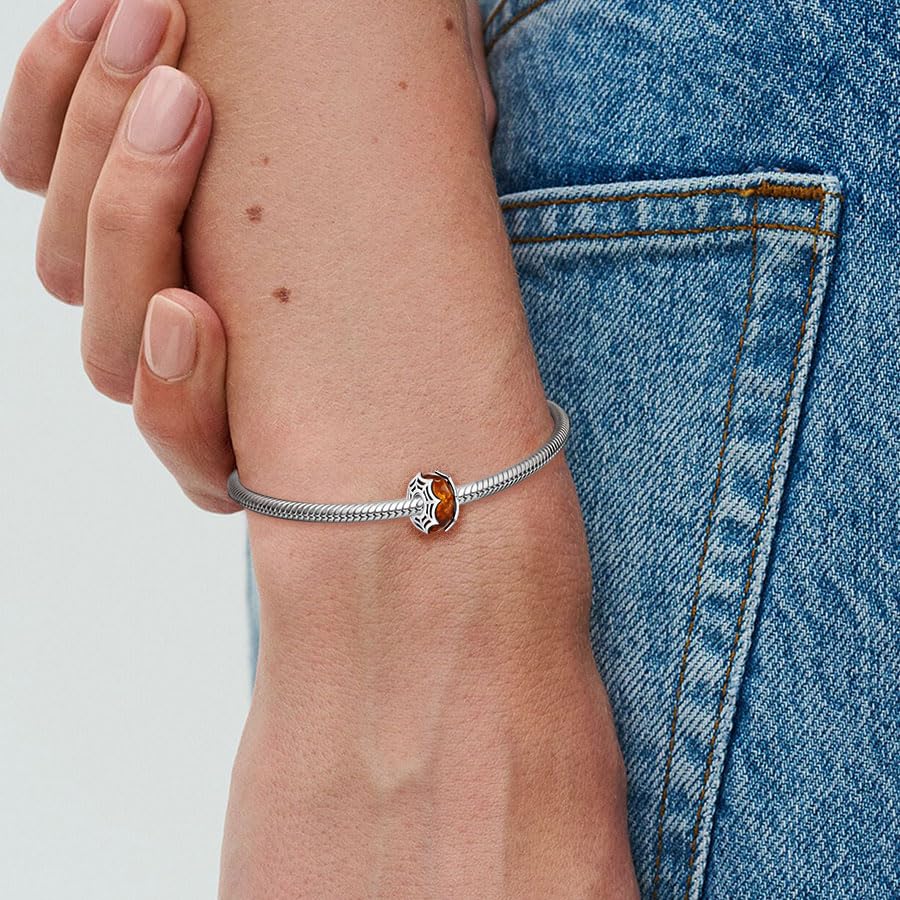 KEQ Murano Glass Charms Bead for Bracelet Original 925 Sterling Silver Butterfly Spider Net Ocean Bead Charm Fit for Pandora Bracelets2