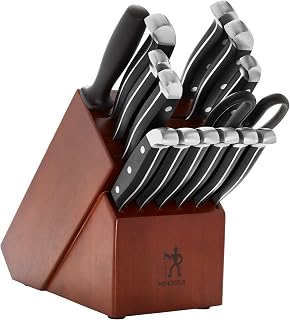 Henckels 15-Piece Knife Block Set - Razor-Sharp German Stainless Steel, Lightweight Full Tang, Dishwasher Safe, 4.5/5 Stars