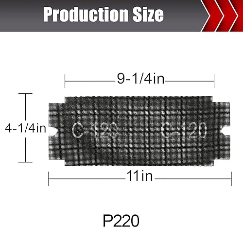 Miniatura 20 de 25 hojas de malla de lijado, surtido de papel de lija para paneles de yeso de grano 80/100/150/180/220, papel de lija húmedo o seco para madera