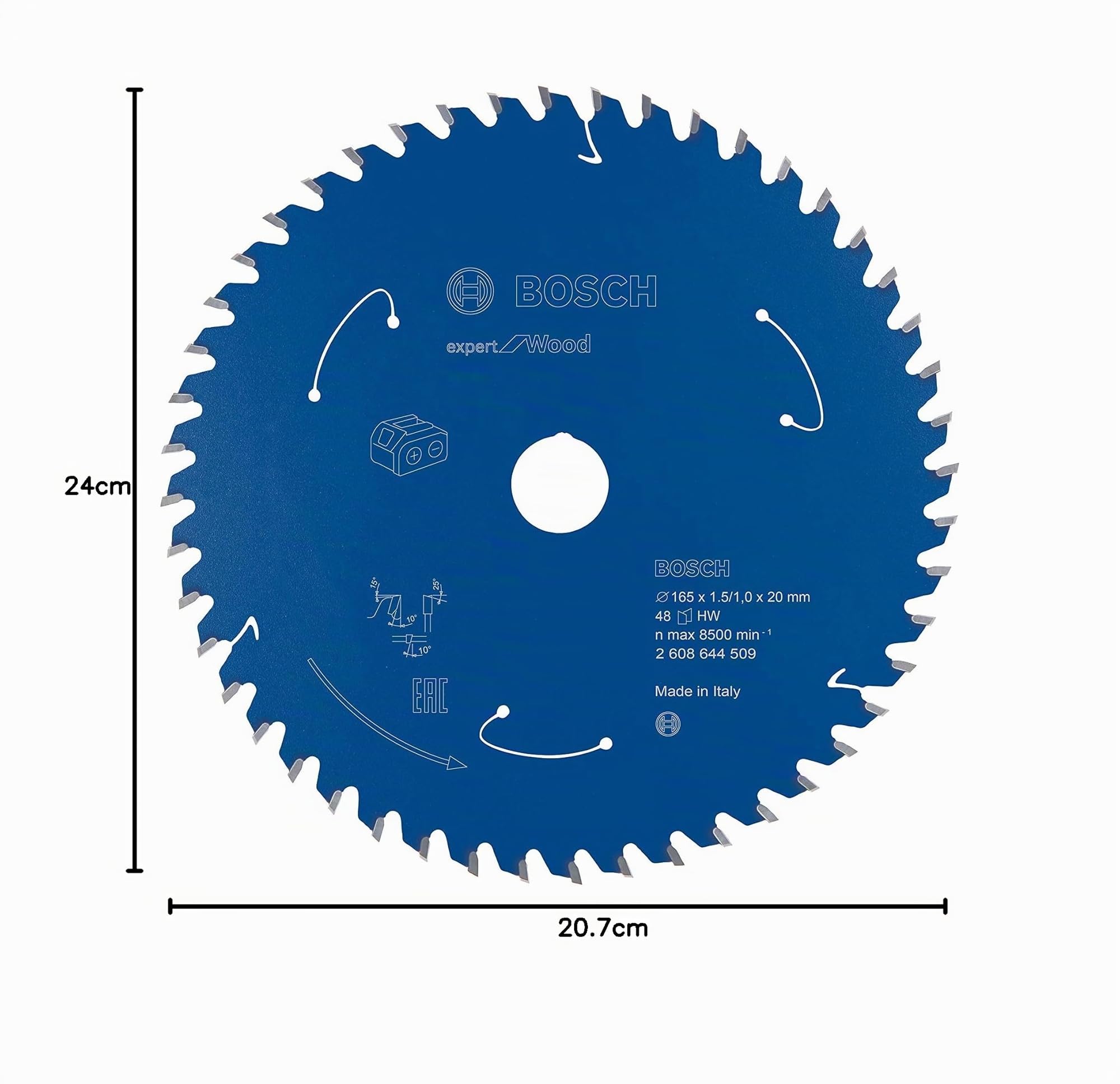 Bosch Professional Disco de sierra circular Expert for Wood (madera, 165 x 20 x 1,5 mm, 48 dientes, accesorio de sierra circular sin cable)