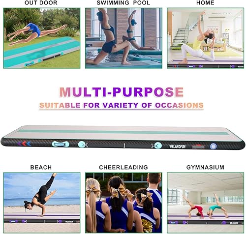 Miniatura 4 de WelandFun Air Mat Tumble Track 10ft13ft16ft20ft Inflatable Gymnastics Tumbling Mat 468 inchs Thickness Mats for Home