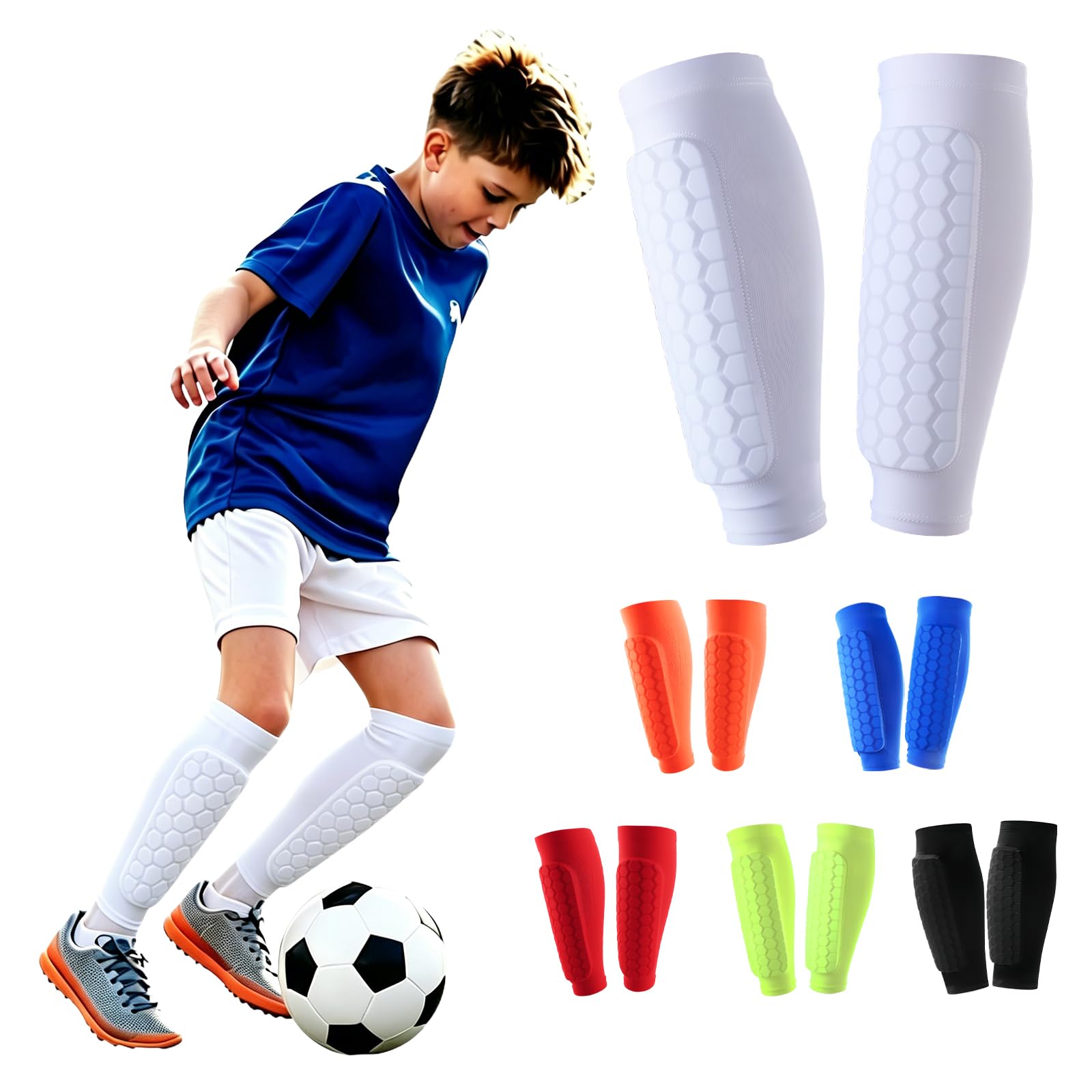 1 Paio di Parastinchi Bambino Calcio, Traspiranti e Antishock per Ragazzi e Ragazze, Ideali per Calcio, Basket, Ciclismo, Escursionismo