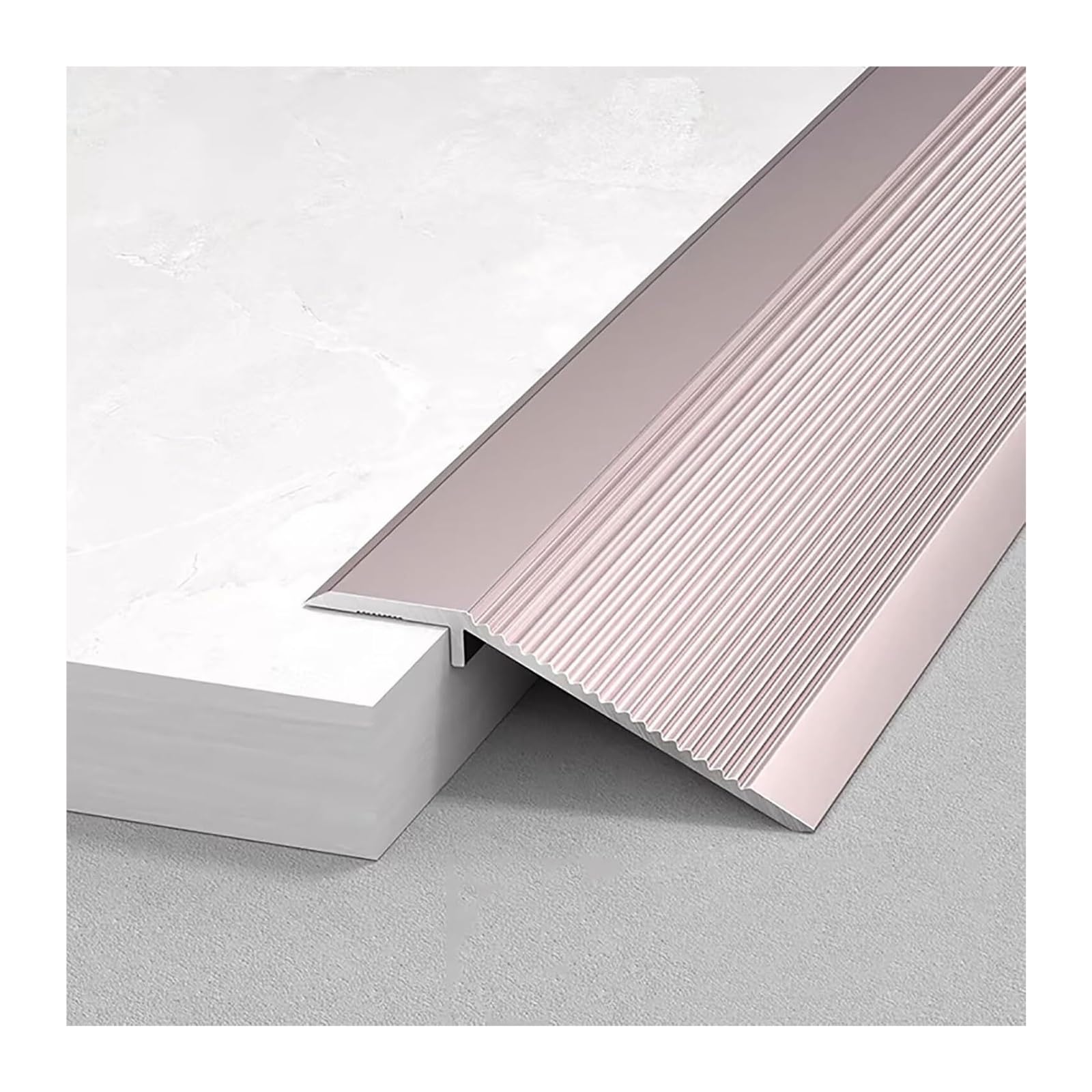 Aluminum T Molding Trim， Aluminum Floor Transition Strip for Laminate Tile Carpet 90-150cm(Rose,140cm/55in)