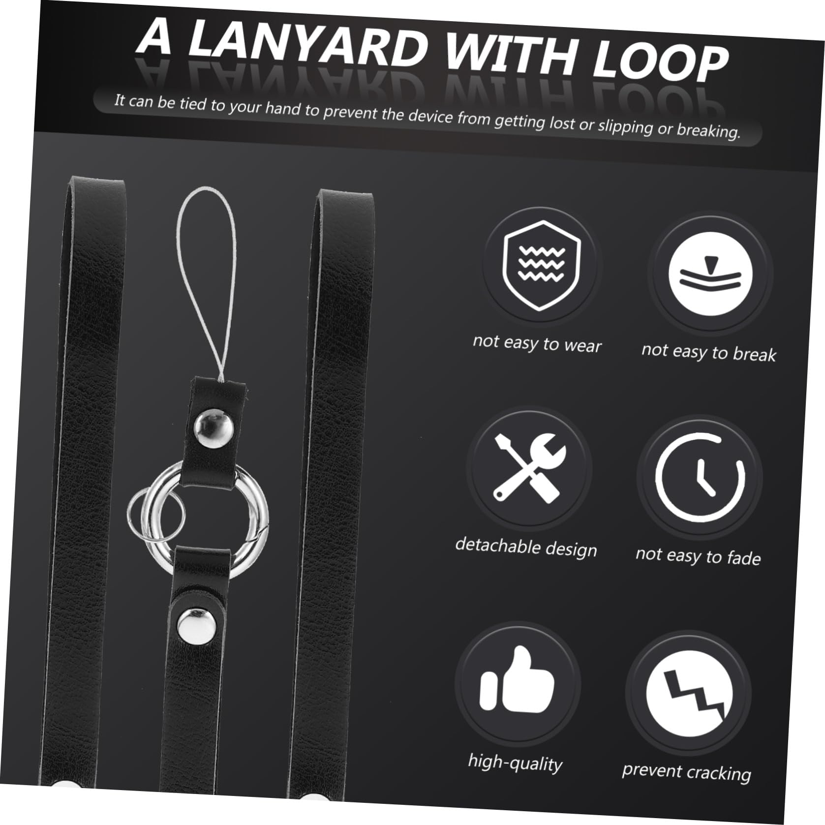 Praktisches Handgelenk-lanyard Mit Ring Aus Strapazierfähigem Leichter Telefon-armband-trageschlaufe Zum Sicheren Halten Von Handy Kamera Und Schlüssel Einfache Montage Schwarz