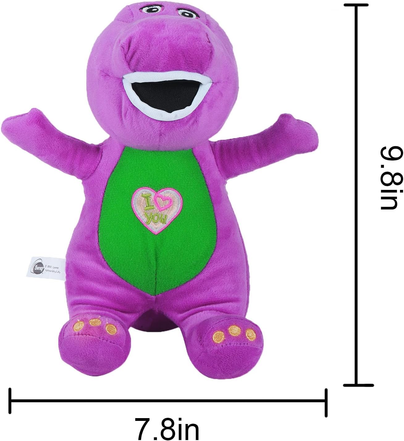 Barney Toys Singing Friend Barney Stuffed Animals Dinosaur Barney Singing I Love You Children's Plush Puppet Toy （10in）