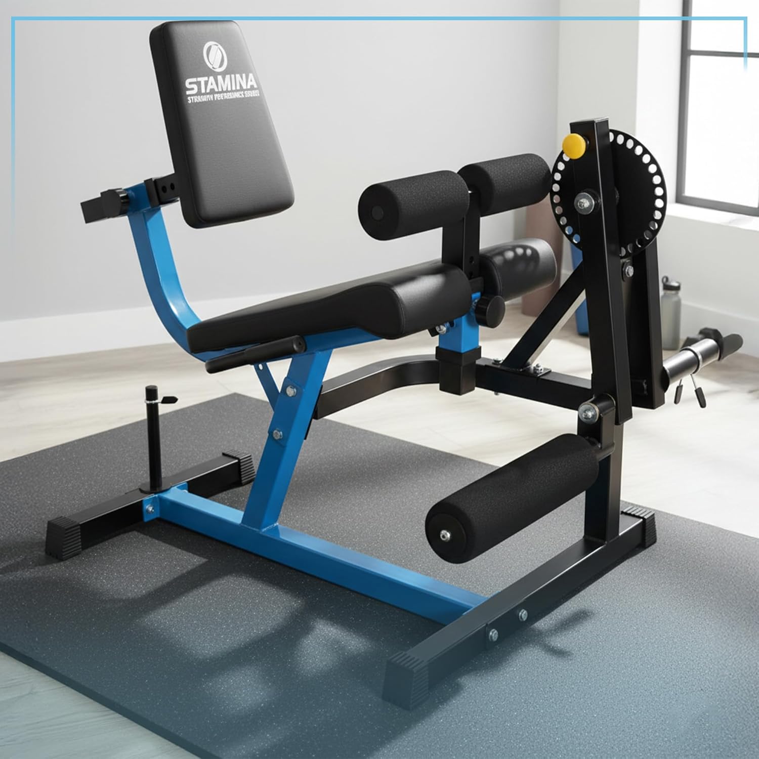 Stamina Leg Extension & Curl Machine Adjustable Leg Curl & Extension Strength Trainer with Plate Loading for Home Gym Workouts, 50-3200