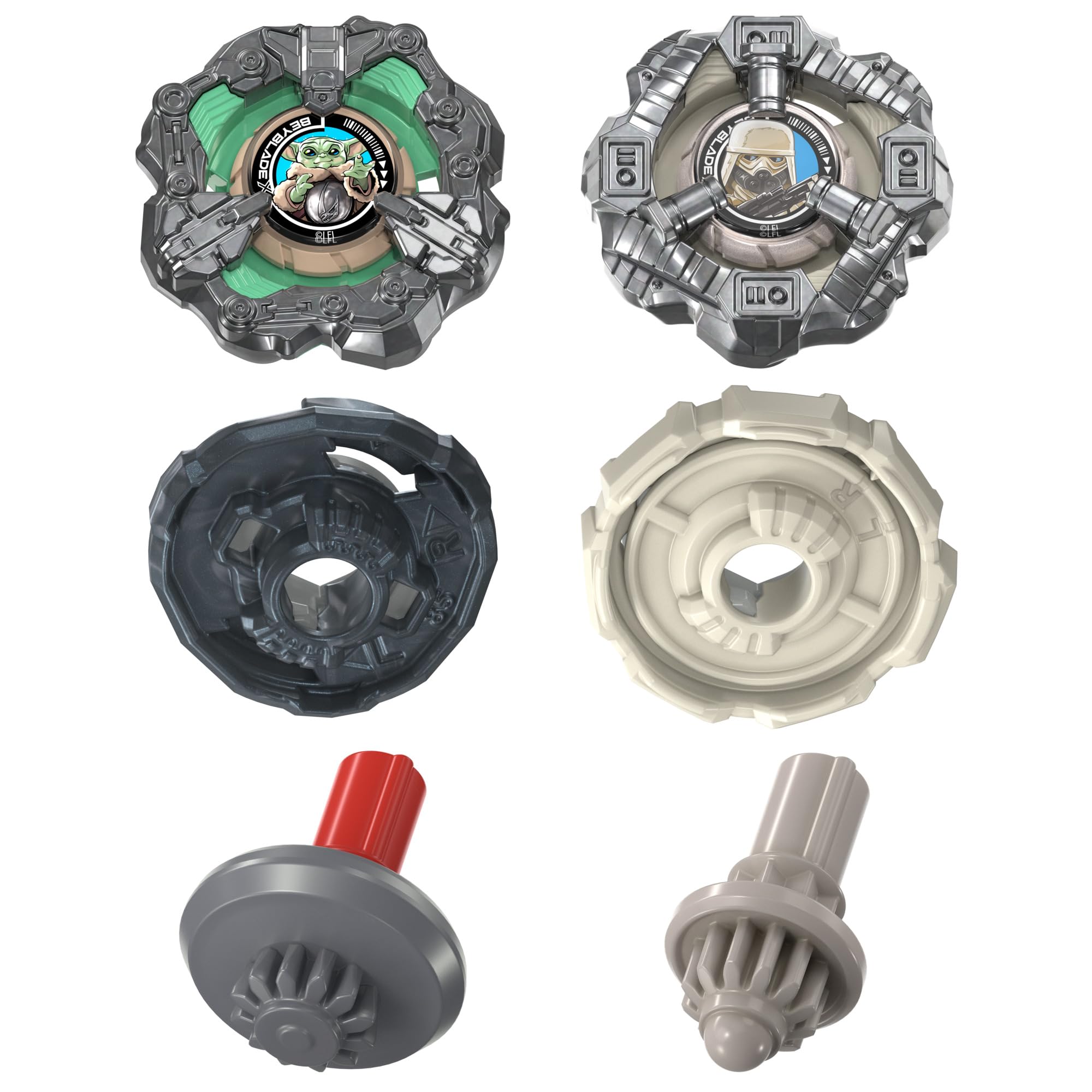 Colaboración Beyblade X y Star Wars, Grogu vs. Snowtrooper, 2 Tops de Batalla Takara Tomy, 2 lanzadores, Juguetes Star Wars, A Partir de 8 años