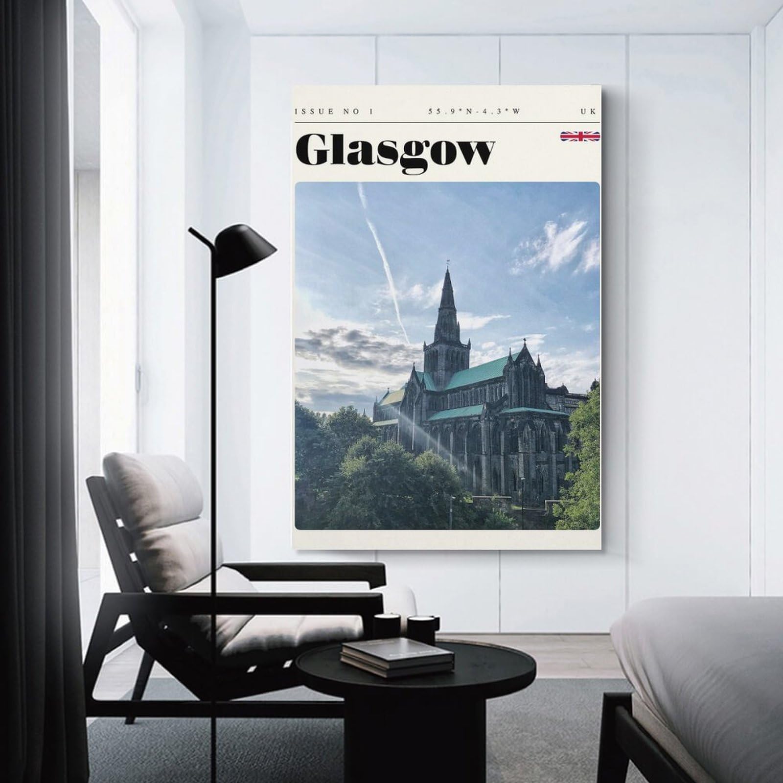 Junmoney Unframe-Style-13 Glasgow Scotland Travel Art Decorative Wall Artwork, 20X30inch(50X75cm), For Living Spaces, Bedrooms Or Relaxed Rooms, Modern Wall Decor For Cosy Interiors