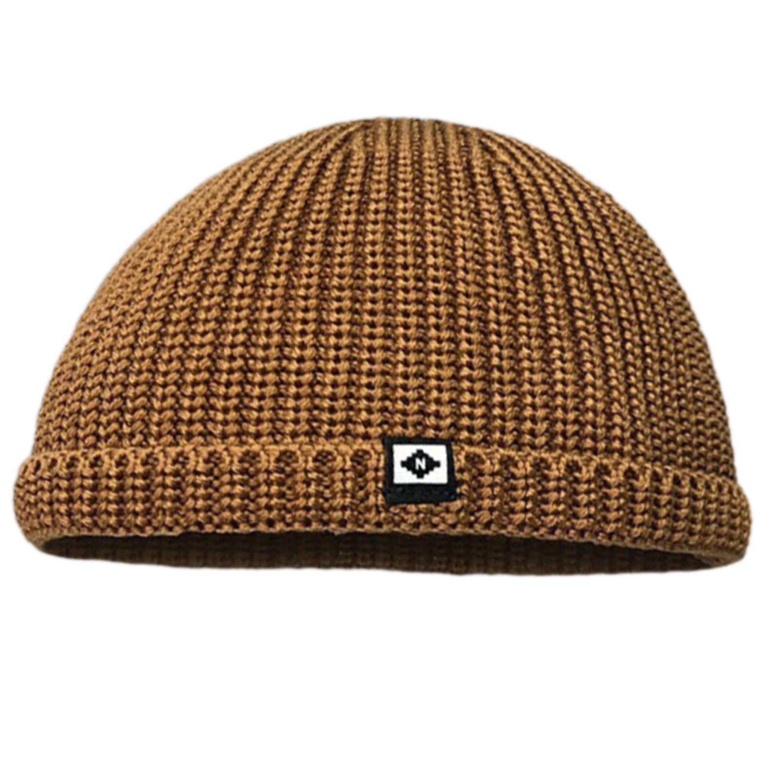 Asukohu Versatile Unisex Knit Skull Hat Brimless Caps Weaving Trawler Hat For Outdoor Activities And Street Fashion Unisex