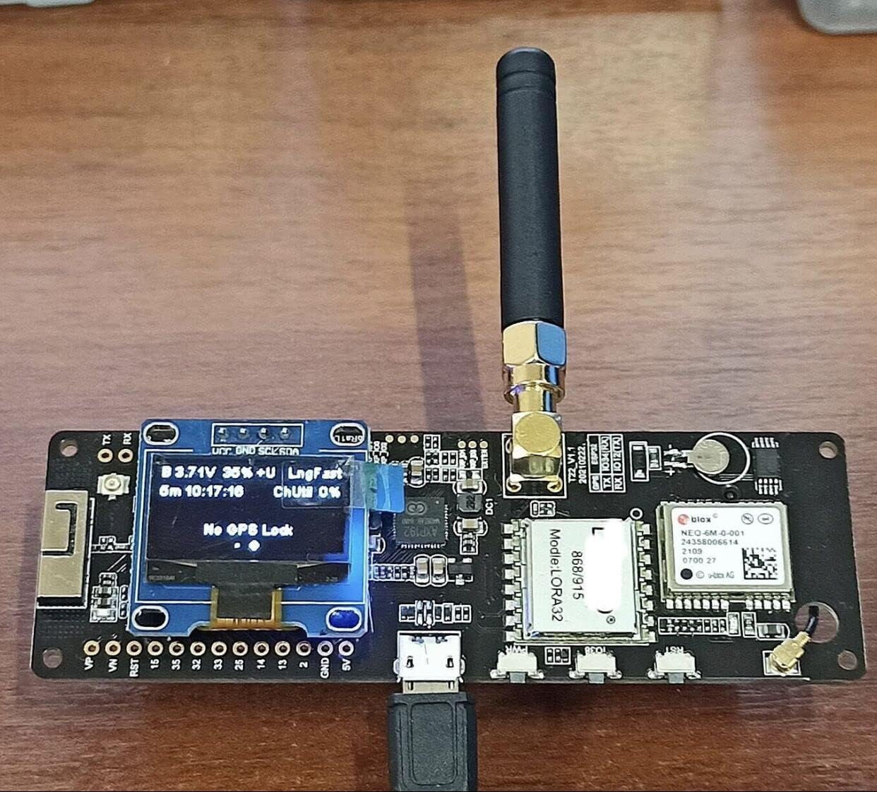 Meshtastic V1.1 ESP32 LoRa 915Mhz Wireless Module WiFi GPS NEO-6M with OLED Display for Arduino