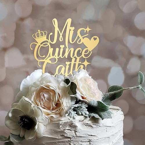 Miniatura 4 de Customized Happy Birthday Cake Topper Pick Double Sided Cupcake Topper Mis Quince Happy 15th Birthday Desserts Party Cake Decor for Birthday