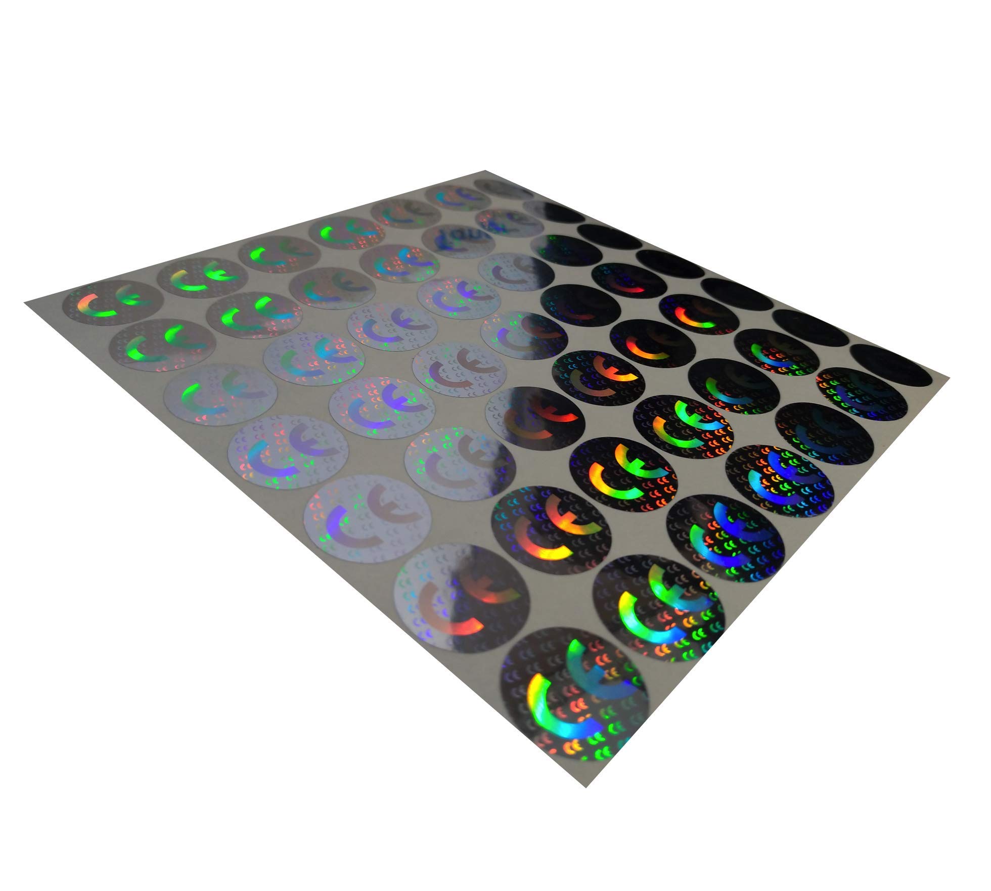 StickersLab - 112 Etichette CE(Conformità Europea) adesive sigilli ologrammi di garanzia e sicurezza oro e argento 20mm