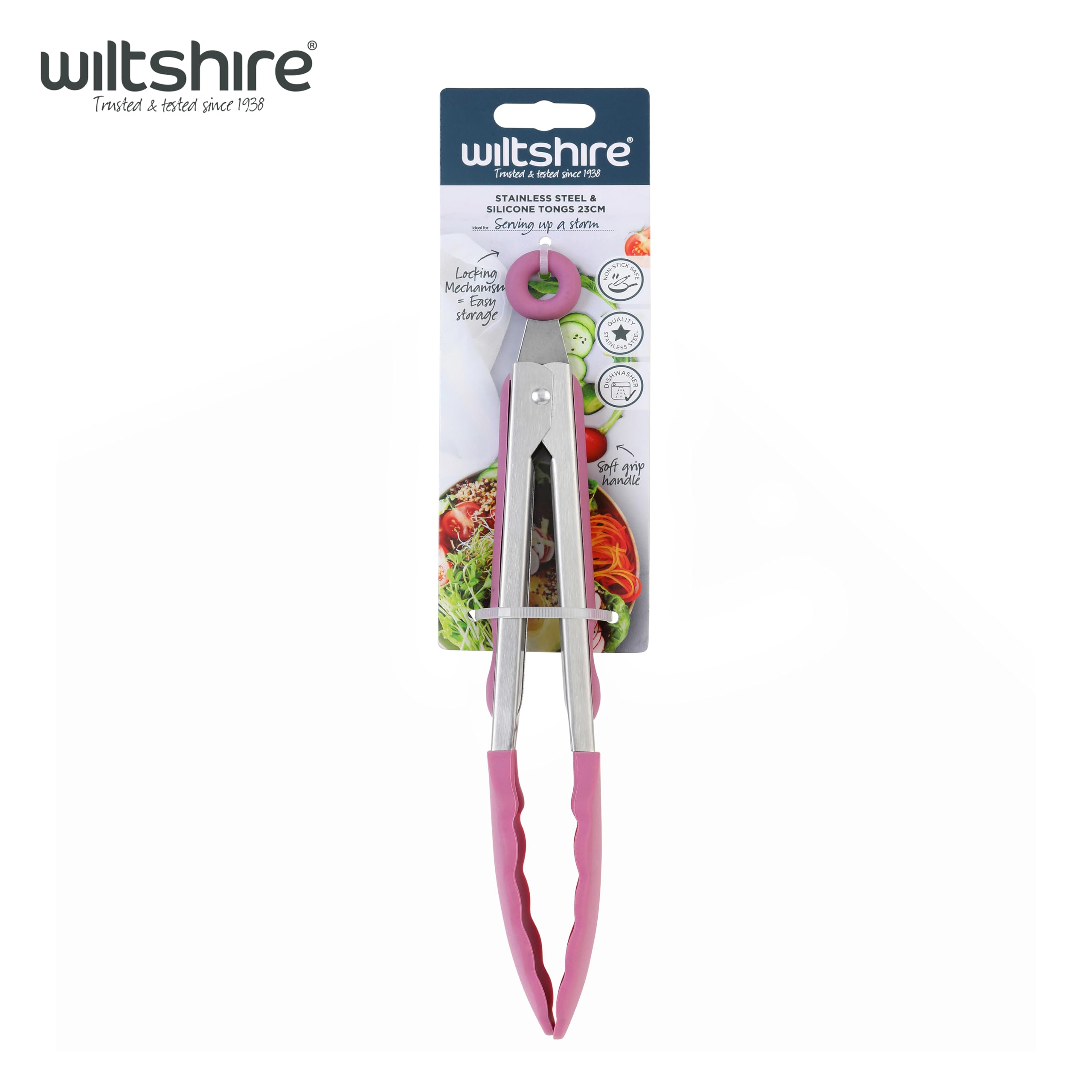 Wiltshire Silicone Kitchen Tongs 23cm, Cooking & Serving Tongs, Salad & BBQ Tongs, Stainless Steel, Heat-Resistant Utensil - Image 4