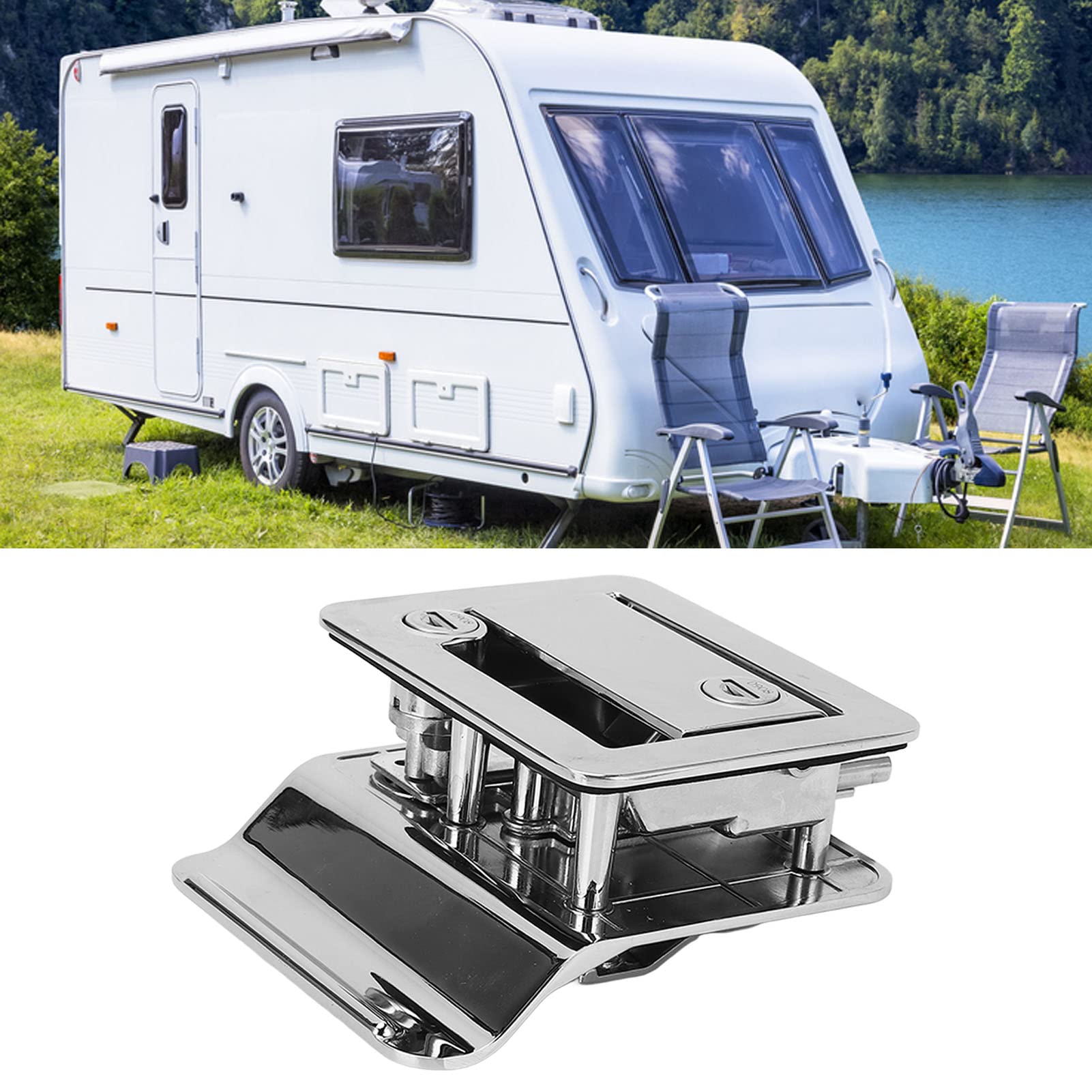 YUYTE RV de Metal Chapado con 4 Llaves Seguridad Avanzada para Remolques y Camiones de Viaje Fácil Instalación y Silencioso