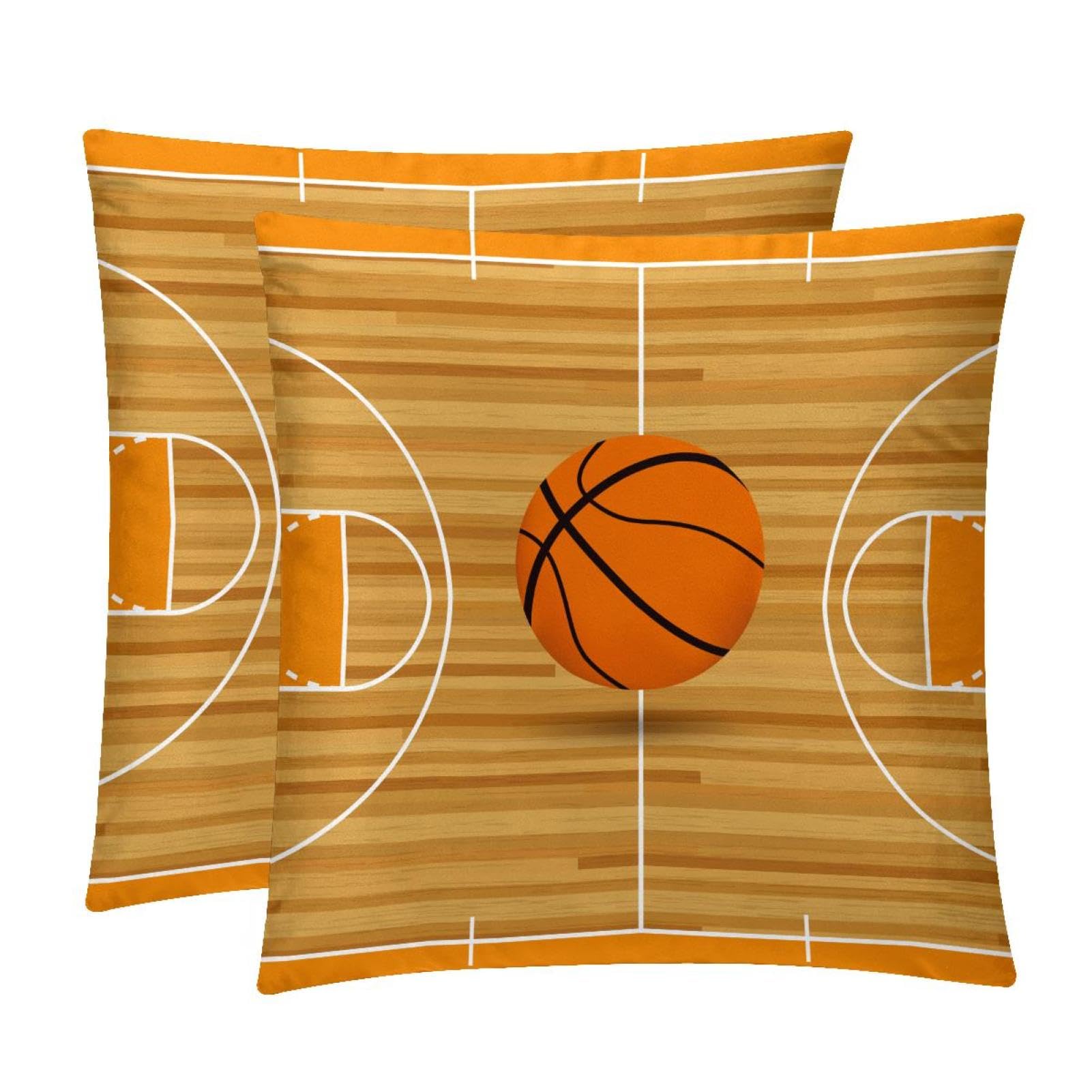 TDGKPZ Basketball Court Throw Pillow Covers 2 Pack Cushion Cases Decorative Pillow Cases Home Decor 50x50cm
