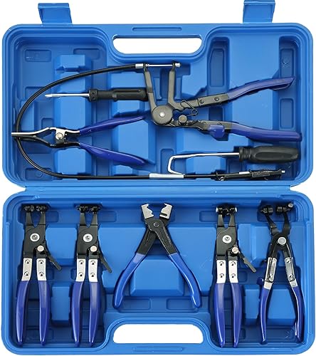 Juego de alicates de abrazadera de manguera  9 PIEZAS alicates de manguera, herramienta de abrazadera de manguera, alicates de abrazadera de