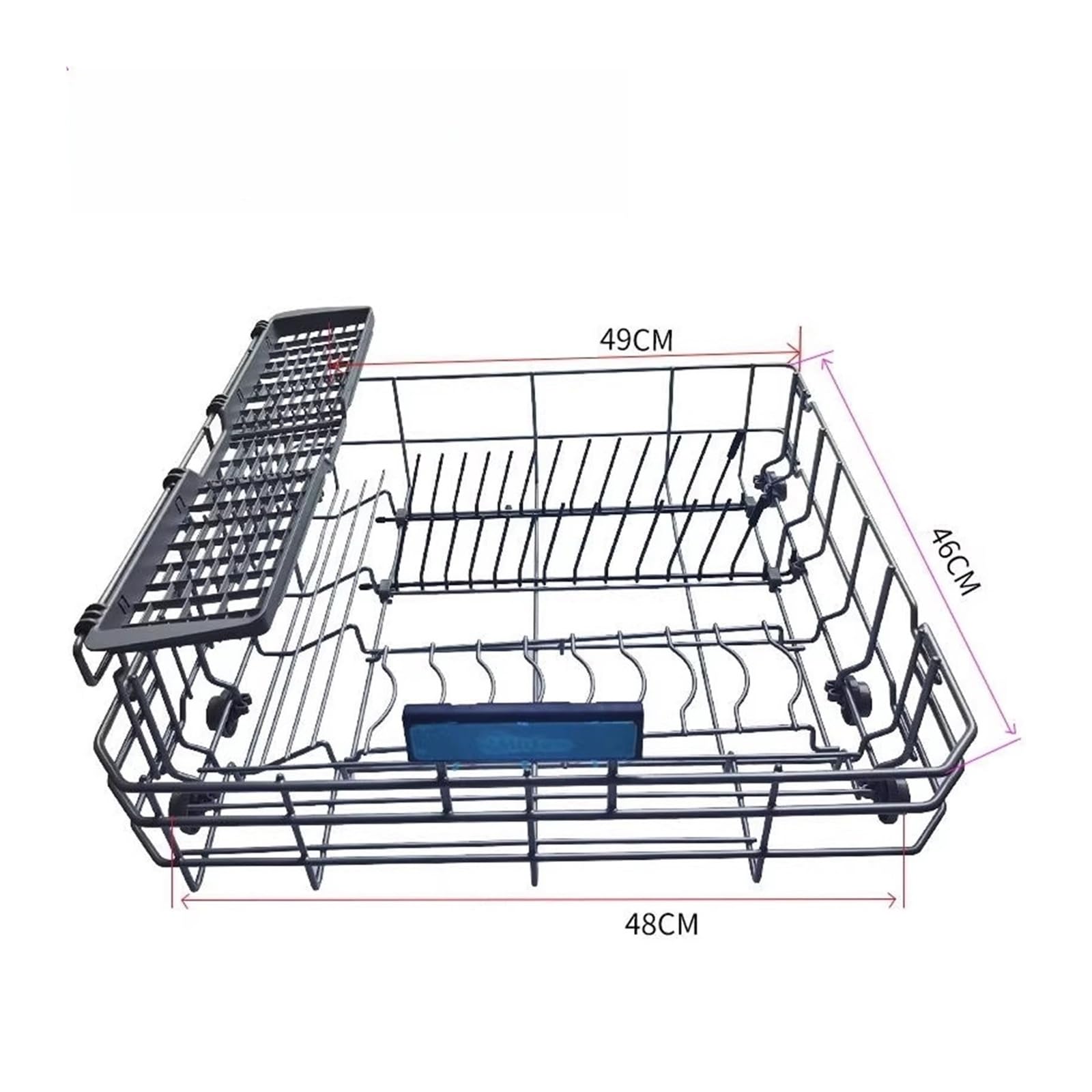 Compatible Con Midea, Cesta De Repuesto For Lavavajillas Con Tirador Azul, Cesta For Cubiertos For Lavavajillas