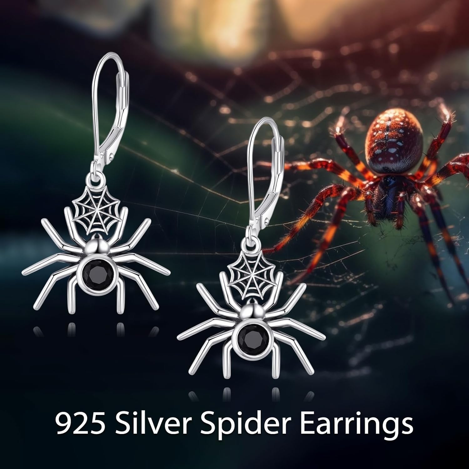 Spider Bat Snake Earrings 925 Sterling Silver Gothic Dangle Earrings Goth Halloween Jewelry Gifts for Women Friend