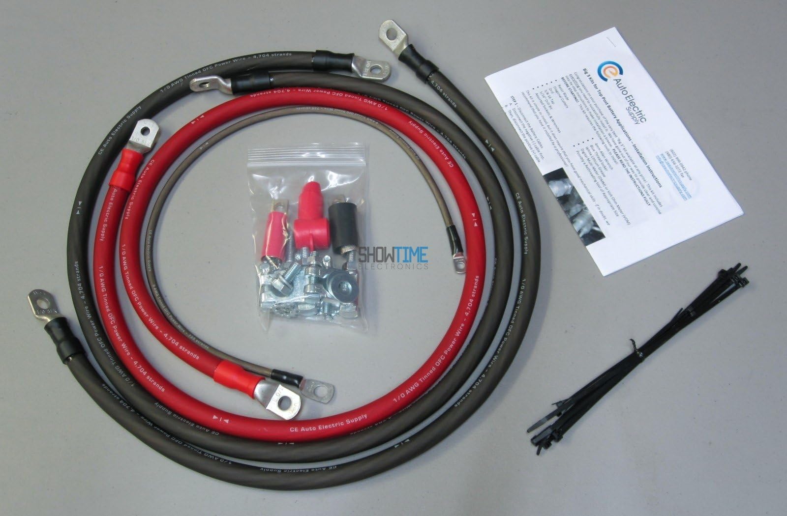 2BIG3TPB-4 4 Foot 2 AWG Big 3 Upgrade Kit for Top Post Batteries