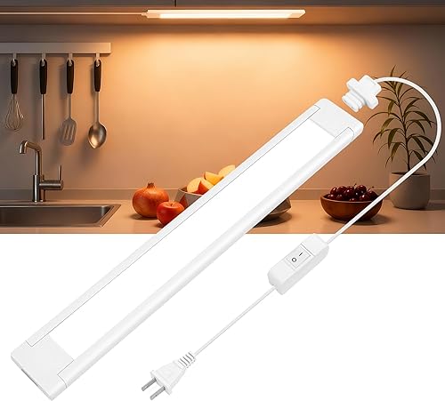 Miniatura 8 de maylit Barra de luz LED ultra brillante enlazable de 14 pulgadas, lámpara apta para inquilinos, luces interiores con cable para armario de cocina,