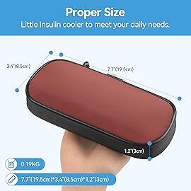 Gelozid Insulin Travel Case Diabetic with 2 Reusable Ice Packs for Insulin Pen and Other Diabetic Supplies, Insulin Cooler Travel Case for The Daily Life and Trip, Red with Gray