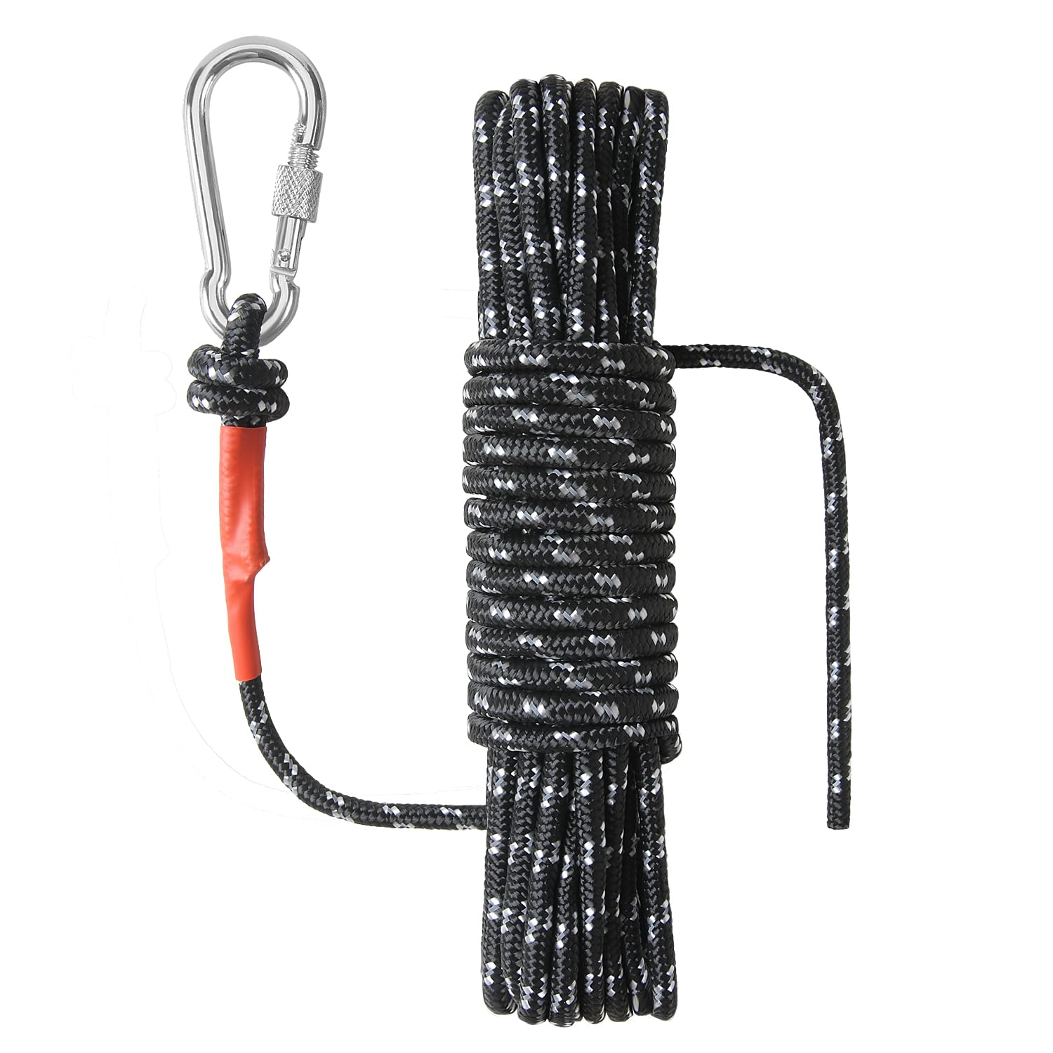 NorthPada Marine Rope with Hook 8mm x 10m Reflective Black