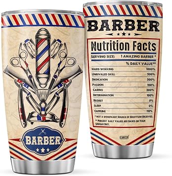 CUBICER Barber Coffee Tumbler Hair Stylist Travel Mug With Lid Appreciation Birthday Gifts For Women Friends Teens Men Boys Coworkers Insulated Cup Stainless Steel Tumblers Funny Quotes