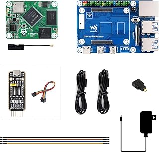 LUCKFOX Core3566-Kit-D, with Core3566104032 (Quad Core 64 Bit CPU, 4GB RAM, 32GB eMMC, with WiFi & BT5.0), CM4-to-Pi4B-Adapter, HDMI Adapter, etc
