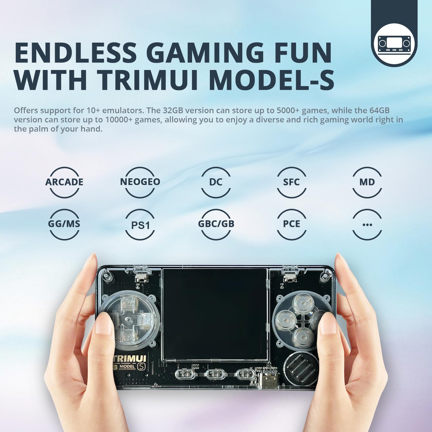 TRIMUI Model S Mini Handheld Game Console, 2 inch Small IPS Screen